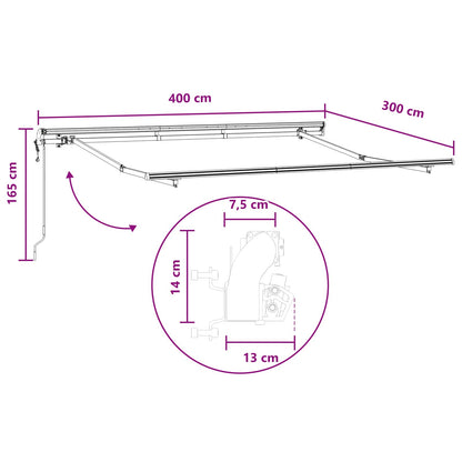 Uitschuifbare Luifel Taupe 4 × 3 M Stof En Aluminium Taupe