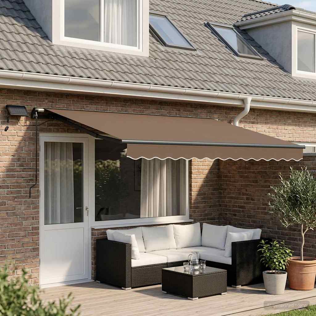 Uitschuifbare Luifel Stof En Aluminium Taupe