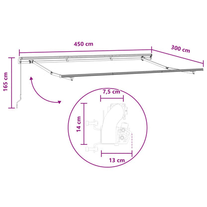 Uitschuifbare Luifel 4,5 × 3 M Polyester En Aluminium Taupe