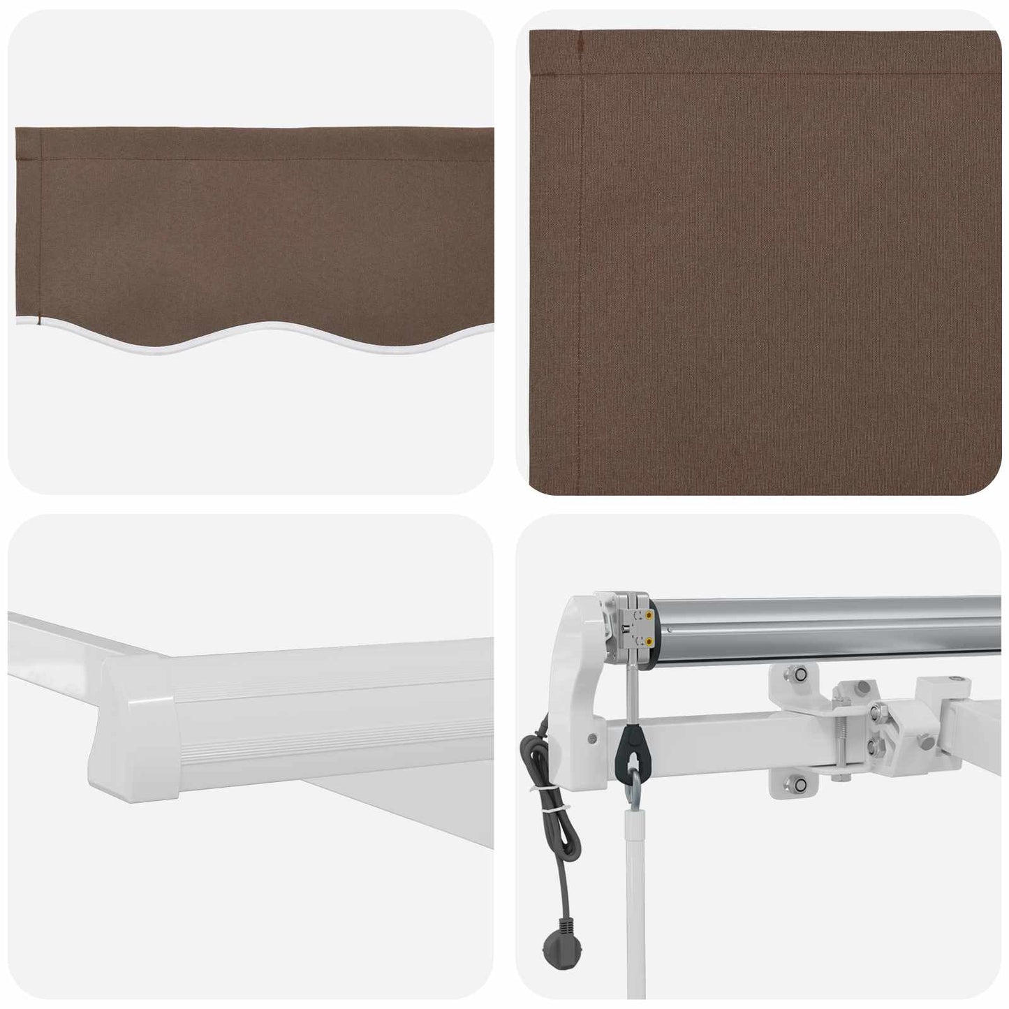 Uitschuifbare Luifel Stof En Aluminium Taupe