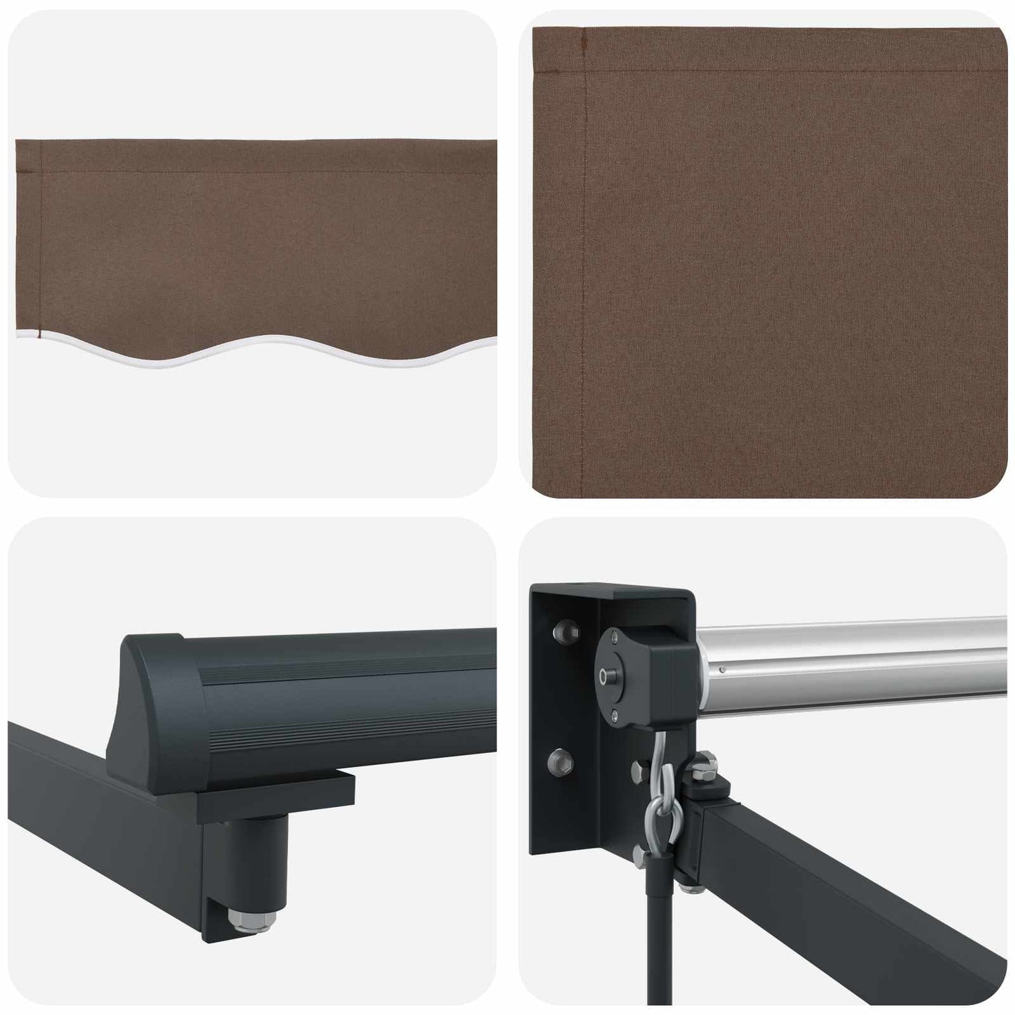Uitschuifbare Luifel Taupe Polyester En Aluminium Taupe (Antraciet Frame)