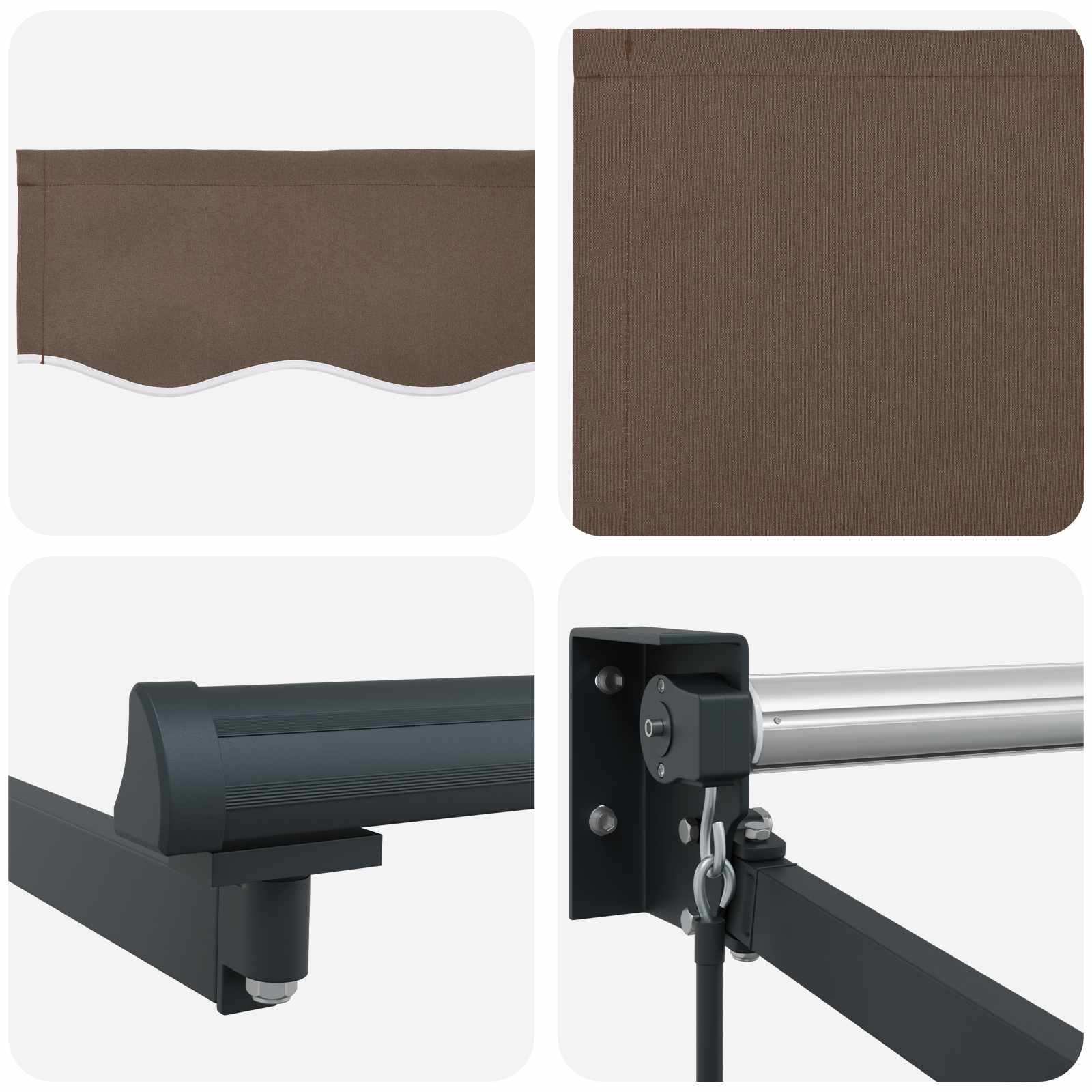 Uitschuifbare Luifel Taupe Polyester En Aluminium Taupe (Antraciet Frame)