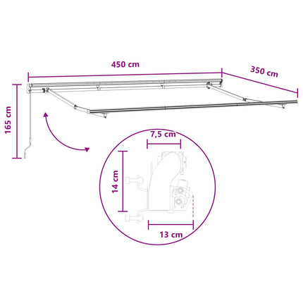 Uitschuifbare Luifel Polyester En Aluminium Zand