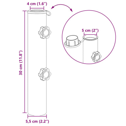 Parasol Basisbuis 0.63 Kg Natuurlijk Rvs