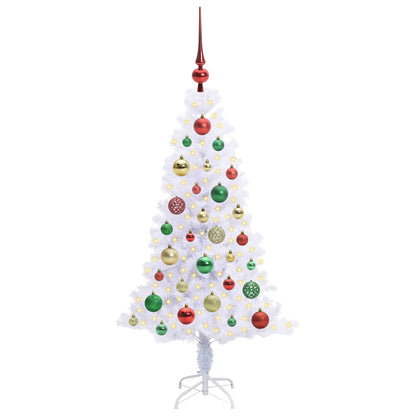 Kunstkerstboom met 150 LED Wit 120 cm PVC en Staal