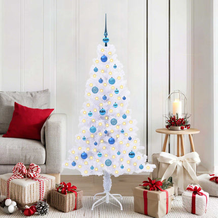 Kunstkerstboom Met 150 Led Wit Pvc En Staal