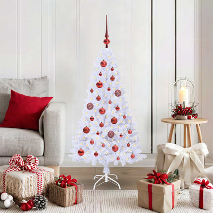 Kunstkerstboom Wit Pvc En Staal