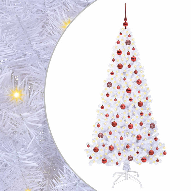 Kunstkerstboom Met 300 Led Wit Pvc En Staal