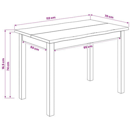 Eettafel Ekai 112 X 70 X 76,5 Cm Massief Grenenhout
