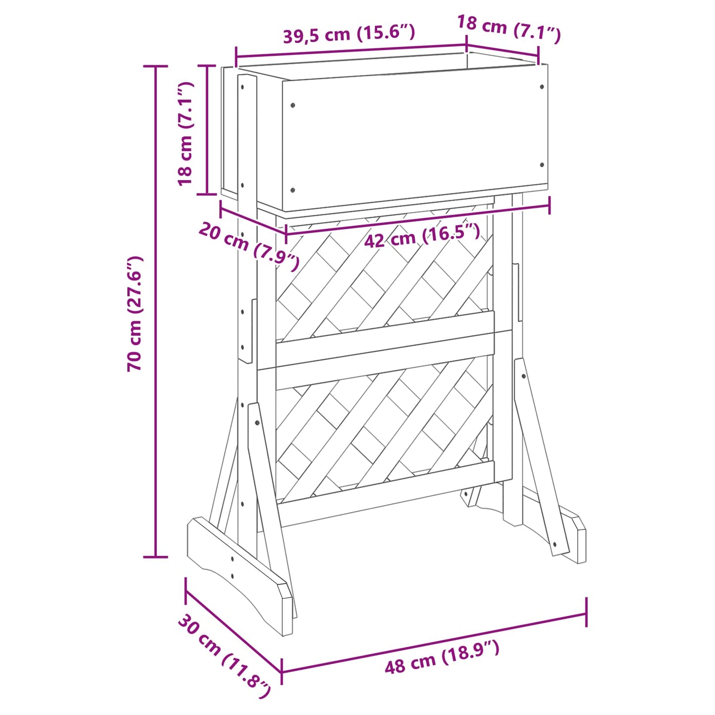 Verticale Tuin Trellis 48 X 30 X 70,5 Cm