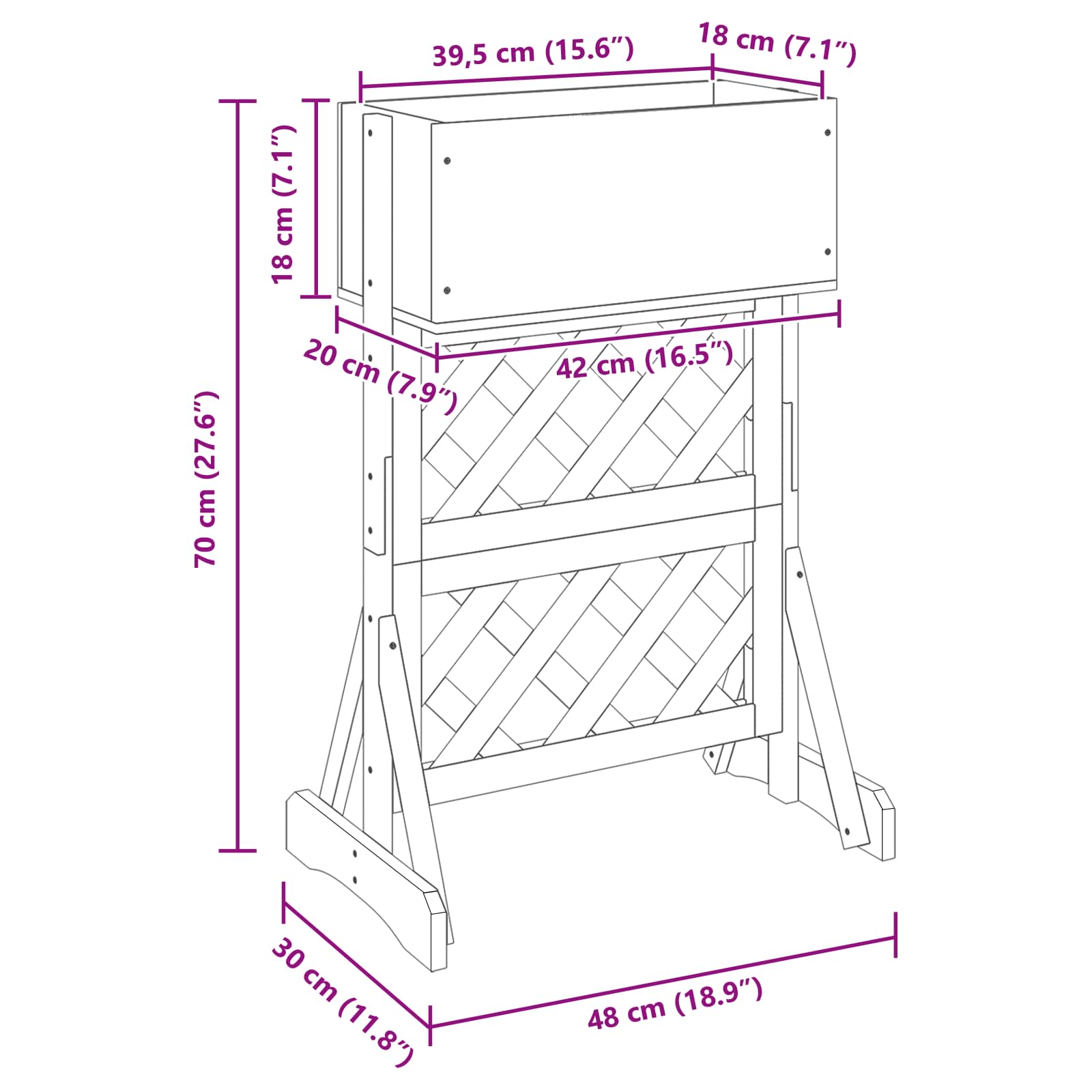 Verticale Tuin Trellis 48 X 30 X 70,5 Cm