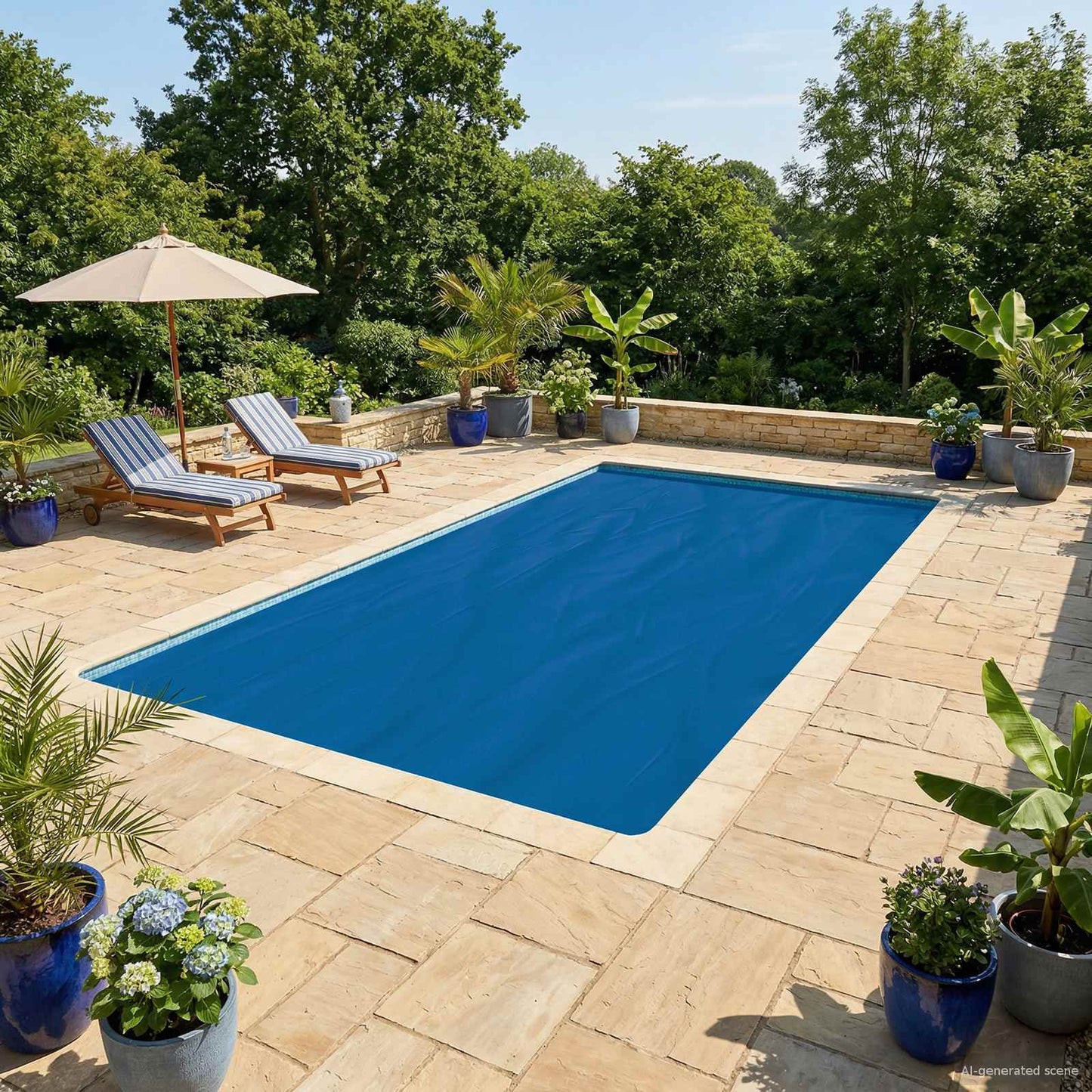 Zonne Pool Dek 110 Μm Vierkant Pe Blauw