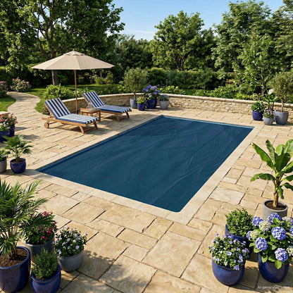 Zonne Pool Dek 110 Μm Vierkant Pe Zwart En Blauw