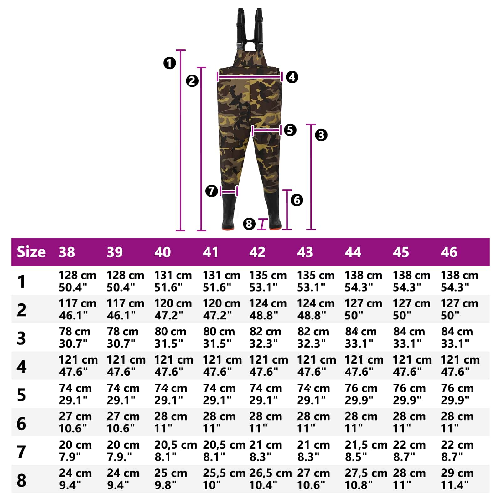 Chest Waders Met Laarzen Pvc Gecoate Polyester Afmeting 38