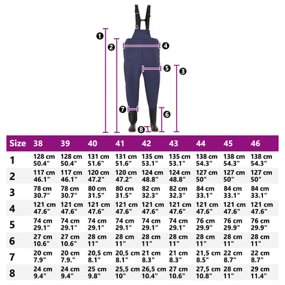 Chest Waders Met Laarzen Pvc Gecoate Polyester Afmeting 38