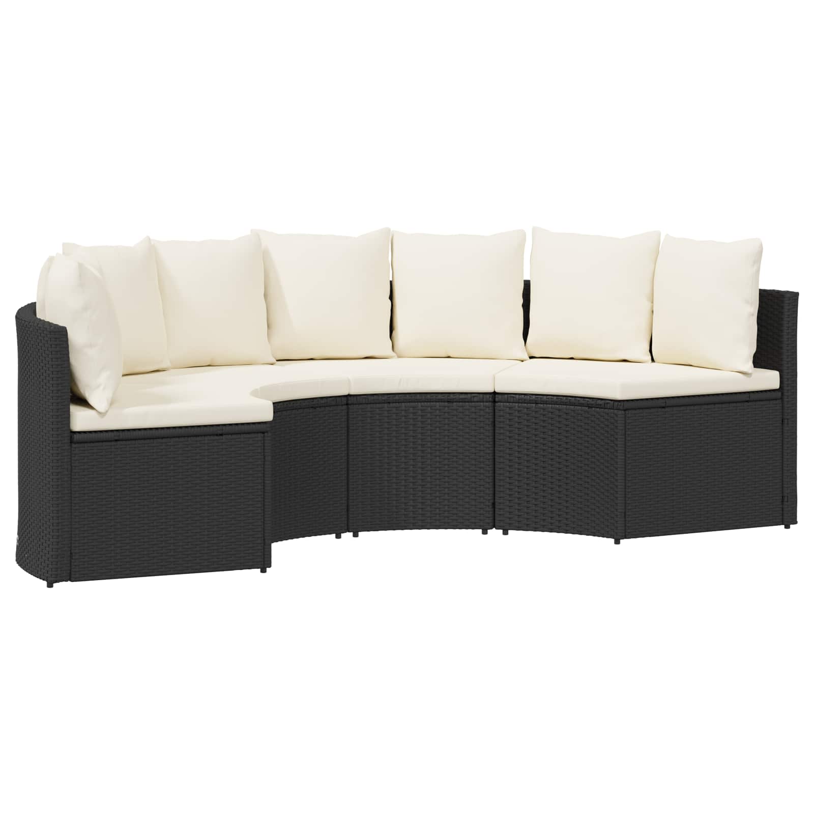 2-Delige Loungeset Met Kussens Poly Rattan