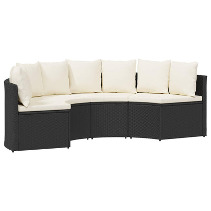 2-Delige Loungeset Met Kussens Poly Rattan