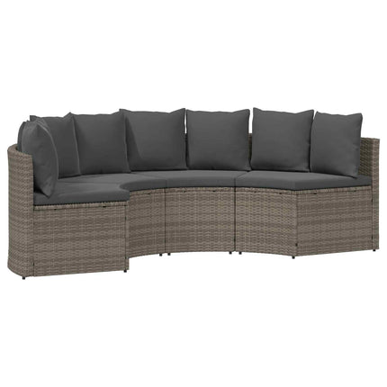 2-Delige Loungeset Met Kussens Poly Rattan