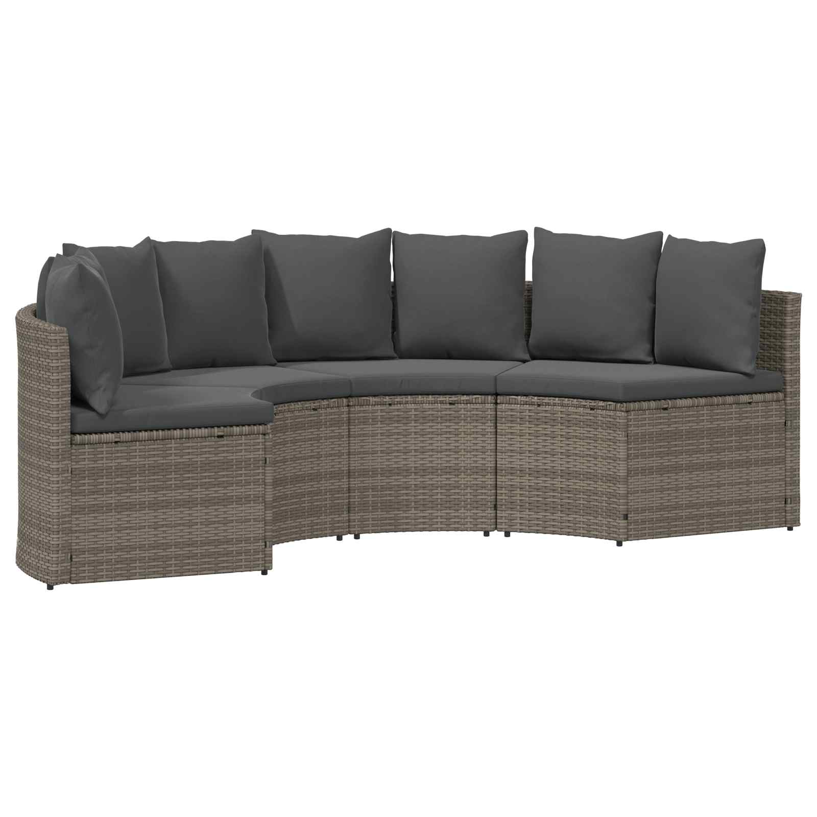 2-Delige Loungeset Met Kussens Poly Rattan