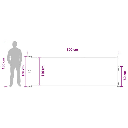 Uittrekbaar Zijscherm 300 X 120 Cm Polyester Beige