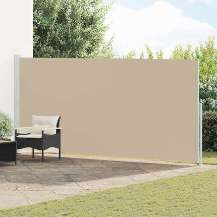 Uittrekbaar Zijscherm Beige 600 X 180 Cm Polyester Antracietkleurig