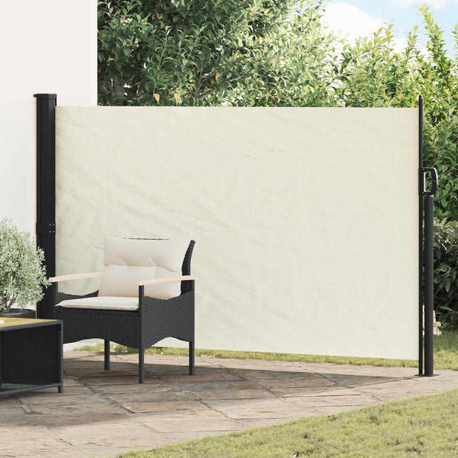 Uittrekbaar Zijscherm 300 X 170 Cm Polyester Crèmekleurig
