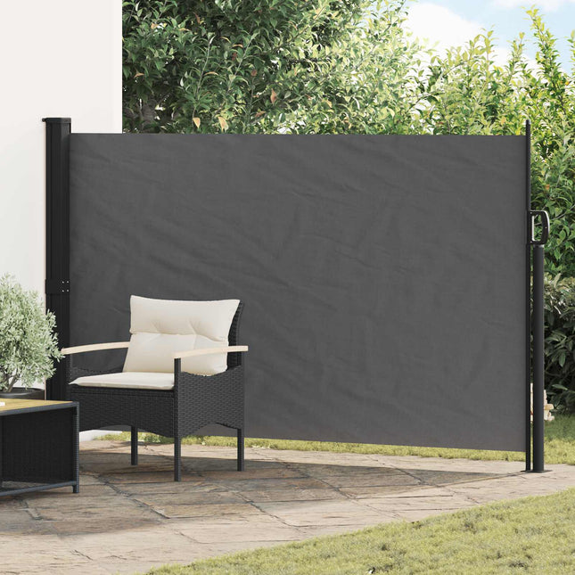 Uittrekbaar Zijscherm 300 X 170 Cm Polyester Antracietkleurig