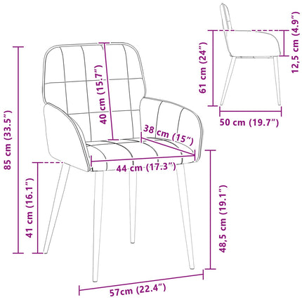 Eettafelstoelen 4 Pcs Fluweel 57 X 50 X 85 Cm