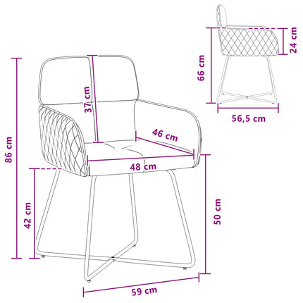 Eettafelstoelen 4 Pcs Fluweel 59 X 56,5 X 86 Cm
