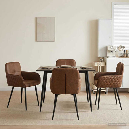 Eettafelstoelen 4 Pcs Nep Suede Leer 59 X 56,5 X 85 Cm