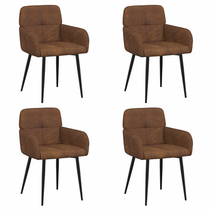 Eettafelstoelen 4 Pcs Nep Suede Leer 59 X 56,5 X 85 Cm