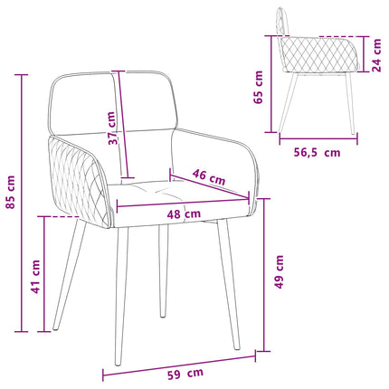 Eettafelstoelen 4 Pcs Nep Suede Leer 59 X 56,5 X 85 Cm