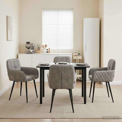 Eettafelstoelen 4 Pcs Nep Suede Leer 59 X 56,5 X 85 Cm