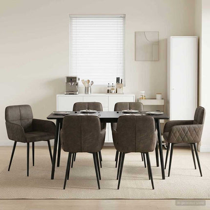 Eettafelstoelen 4 Pcs Nep Suede Leer 59 X 56,5 X 85 Cm