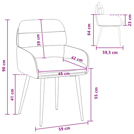 Eettafelstoelen 4 Pcs Fluweel 59 X 59,5 X 90 Cm