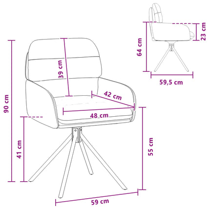 Draai Eetstoelen 4 Pcs Kunstleer 59 X 59,5 X 90 Cm