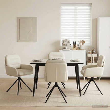 Draai Eetstoelen 4 Pcs Kunstleer 59 X 59,5 X 90 Cm