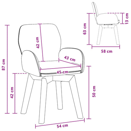 Draai Eetstoelen 4 Pcs Bouclé 54 X 58 X 87 Cm