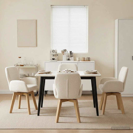 Draai Eetstoelen 4 Pcs Bouclé 54 X 58 X 87 Cm