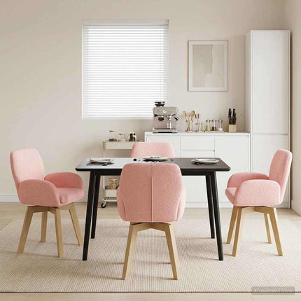 Draai Eetstoelen 4 Pcs Bouclé 54 X 58 X 87 Cm