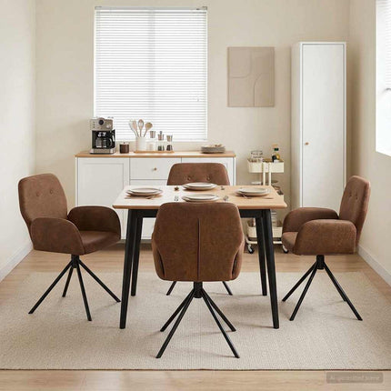 Draai Eetstoelen 4 Pcs Nep Suede Leer 54 X 55 X 86 Cm