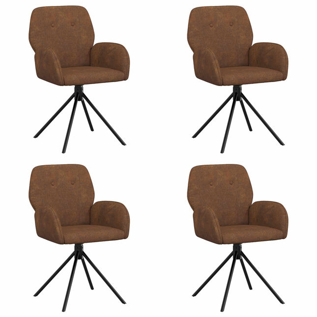 Draai Eetstoelen 4 Pcs Nep Suede Leer 54 X 55 X 86 Cm