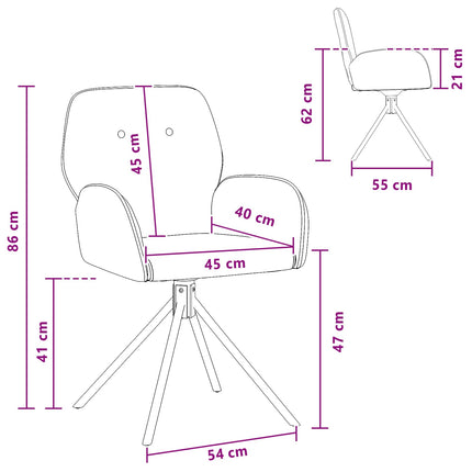Draai Eetstoelen 4 Pcs Nep Suede Leer 54 X 55 X 86 Cm