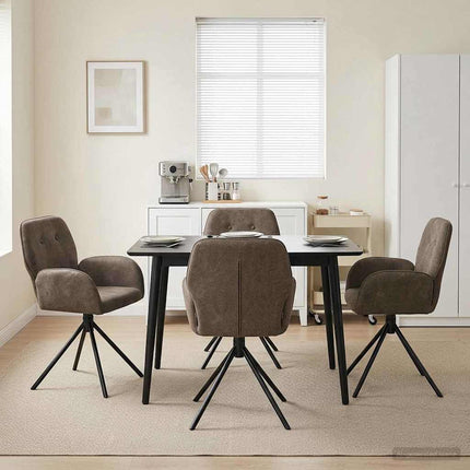 Draai Eetstoelen 4 Pcs Nep Suede Leer 54 X 55 X 86 Cm