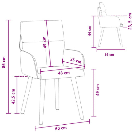 Eettafelstoelen 4 Pcs Stof 60 X 56 X 96 Cm