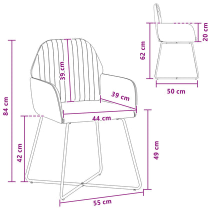 Eettafelstoelen 4 Pcs Fluweel 55 X 50 X 84 Cm
