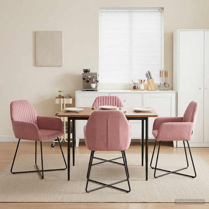 Eettafelstoelen 4 Pcs Fluweel 55 X 50 X 84 Cm