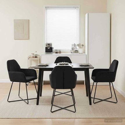 Eettafelstoelen 4 Pcs Fluweel 55 X 50 X 84 Cm