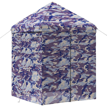 Pop-Up Gazebo Met 4 Zijwanden 2 X 2 M Blauw Camouflage