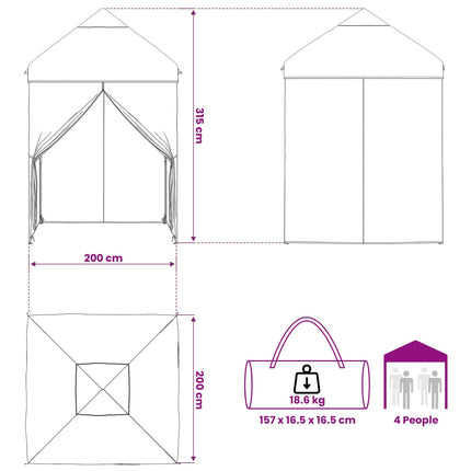 Pop-Up Gazebo Met 4 Zijwanden Bos Camouflage